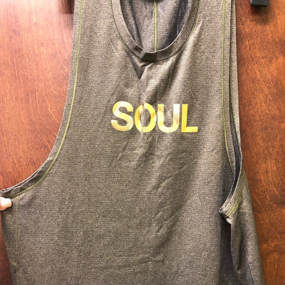 SoulCycle x Lululemon Gold Cropped Muscle-T